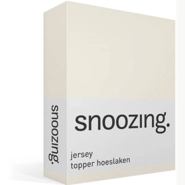 Snoozing Jersey - Topper Hoeslaken - 100% gebreide katoen - 140x200 cm - Ivoor