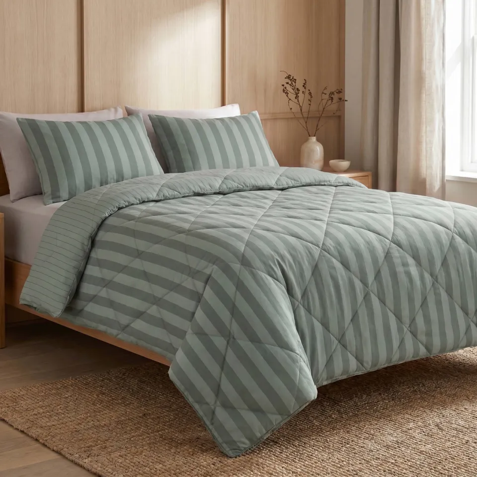 W dekbed zonder overtrek met kussensloop Lazy - omkeerbaar design groen, foto 4