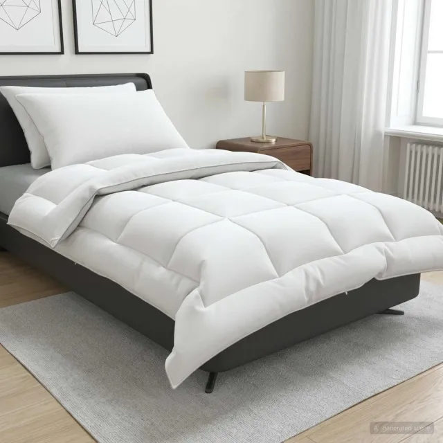 vidaXL Dekbed en Kussen Set 3 st 135 x 220 cm 4 seizoenen 300 GSM Wol Wit