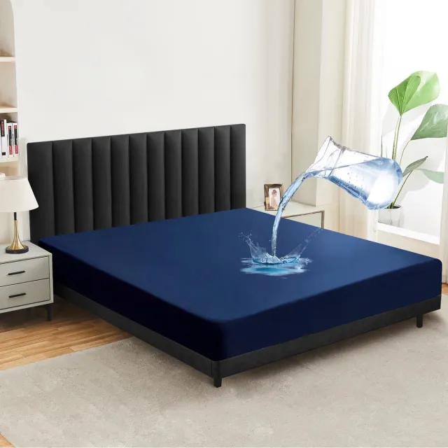 Ibenzoa Waterdichte en Ademende Matrasbeschermer voor Optimale Bescherming en Comfort donkerblauw
