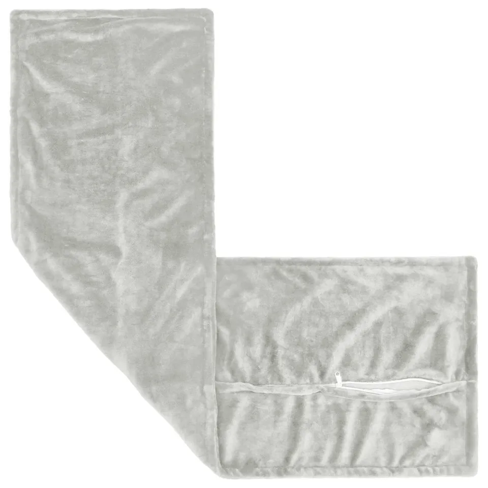 vidaXL Kussensloop 2 st HOUTEN Lichtgrijs 40 x 145 cm Flanel, foto 4