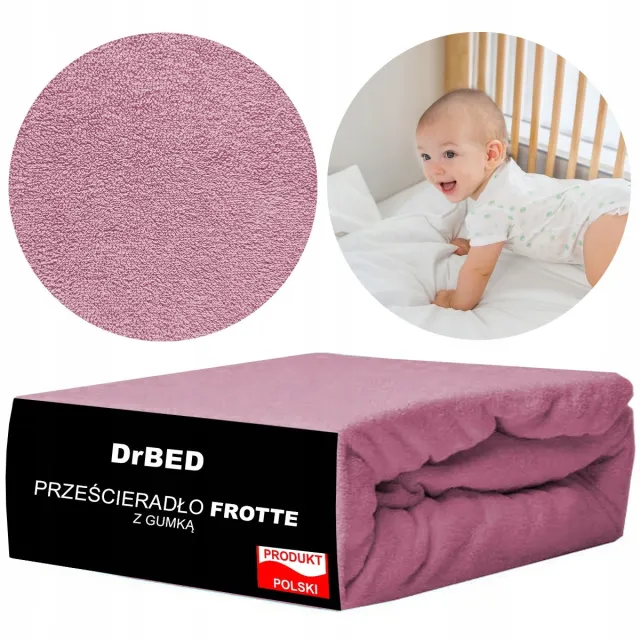 DrBED Hoeslaken Vanaf Geboorte 120x60cm - Zacht Frotte, Ademend, Roze