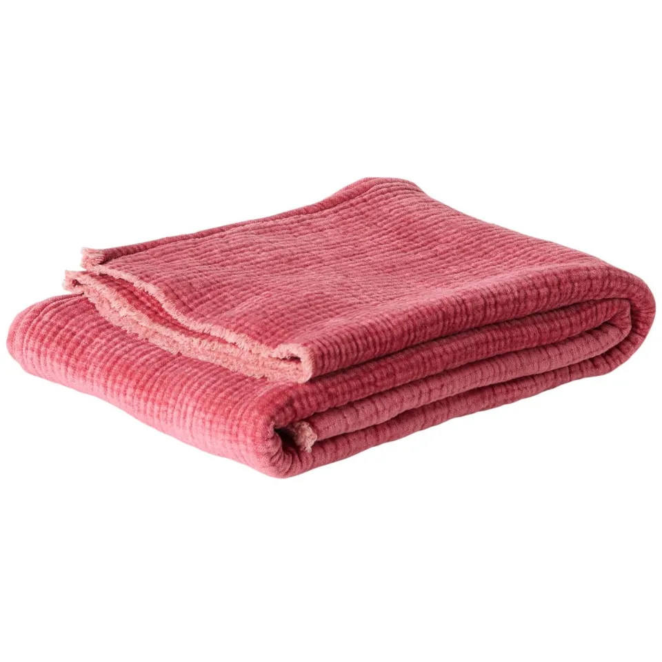 NOUS Living viscose plaid Jidde 120x150 cm roze