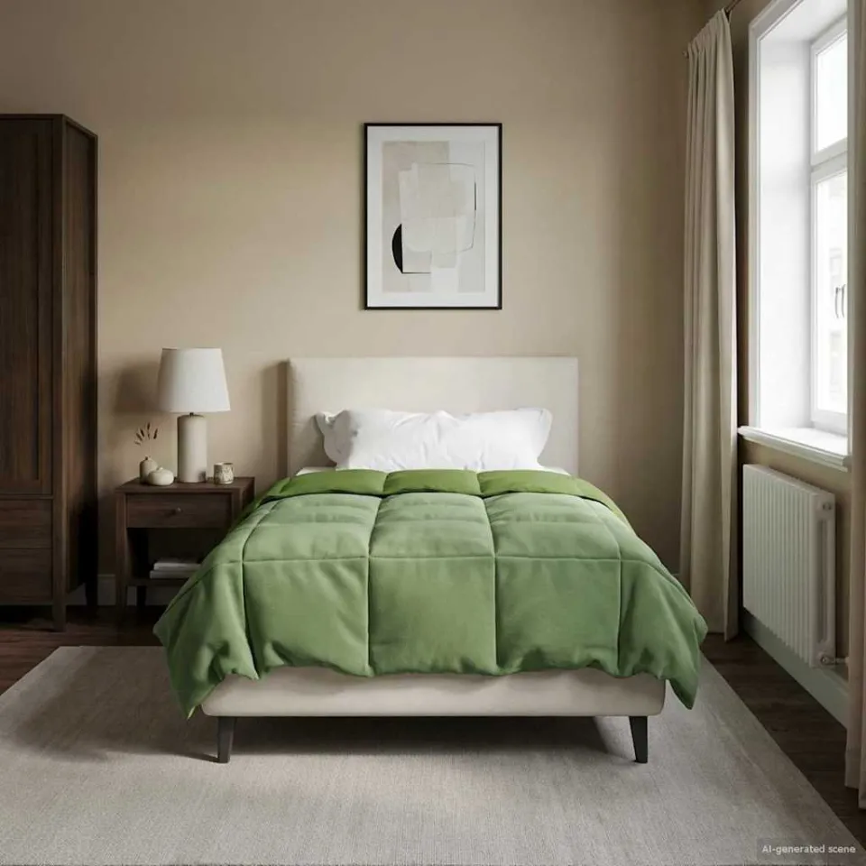 vidaXL Winter Dekbed 155 x 220 cm Winter Microfiber (100% polyester) groen, foto 4