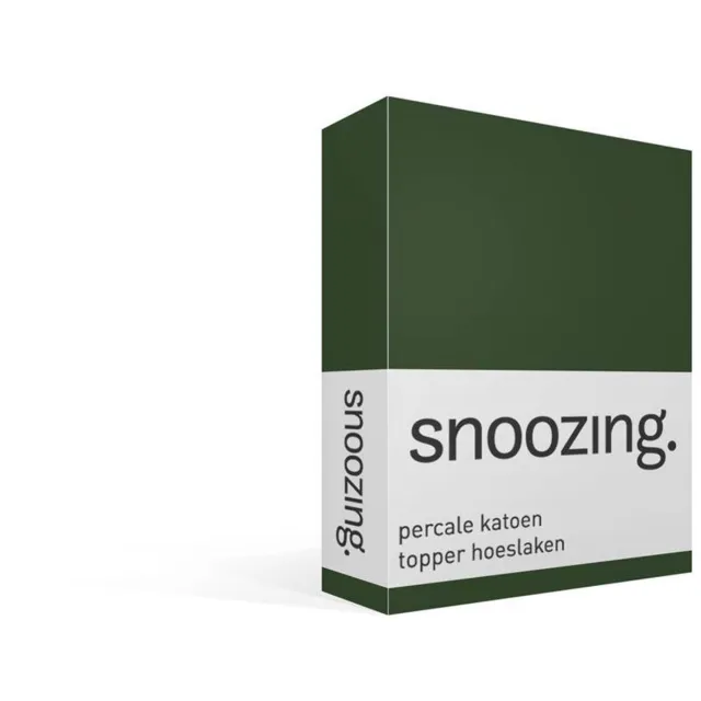 Snoozing percale katoen topper hoeslaken - 120x200 cm - Tweepersoons - Donker Groen
