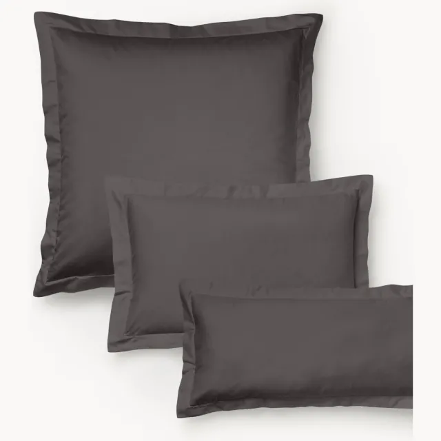 Westwing Collection Katoensatijnen kussenhoes Premium Grijs