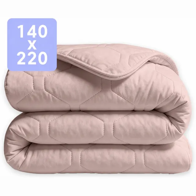 Happybed Dekbed zonder overtrek 140x220 - 100% Katoen - Wasbaar Dekbed - Bedrukt dekbed zonder hoes - Hoesloos Dekbed - Eenpersoonsdekbed - Taupe