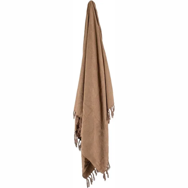 Homebound by Kolony HomeBound by KY | Plaid met franjes taupe | 130x70cm Multi
