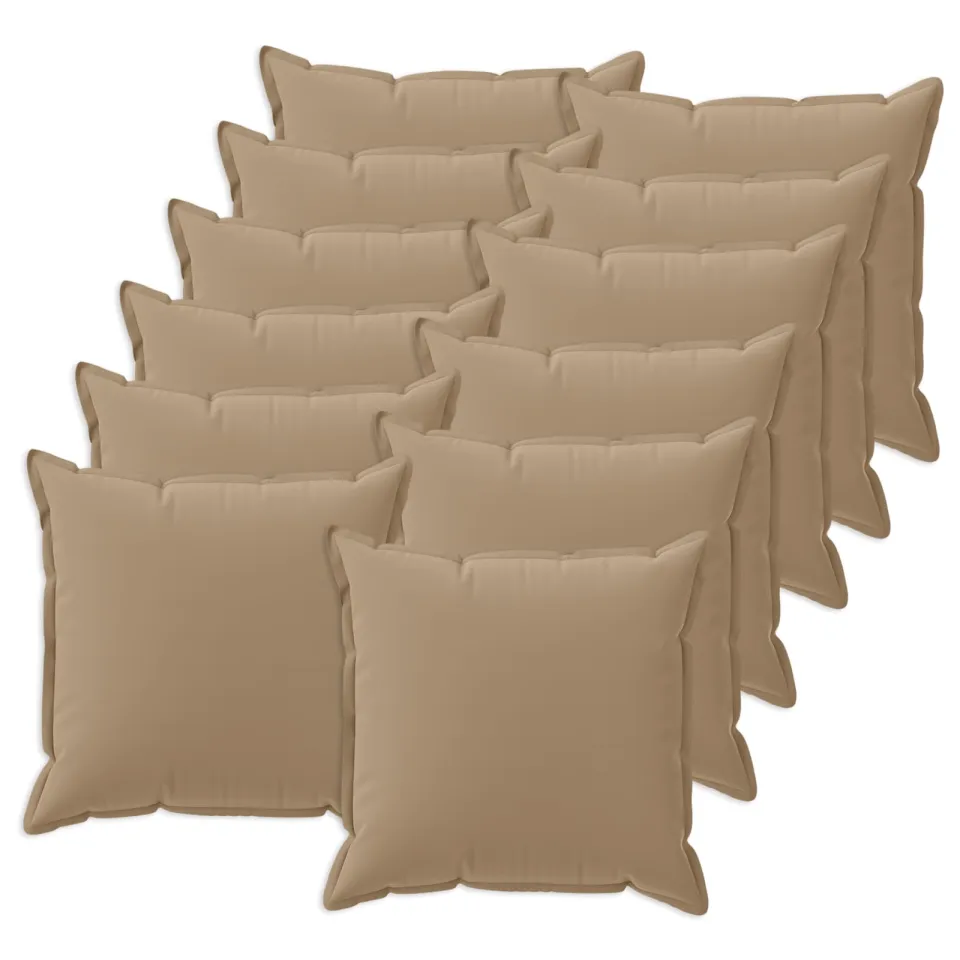 vidaXL Kussensloop 12 st HOUTEN Taupe 45 x 45 cm Polyester, foto 3