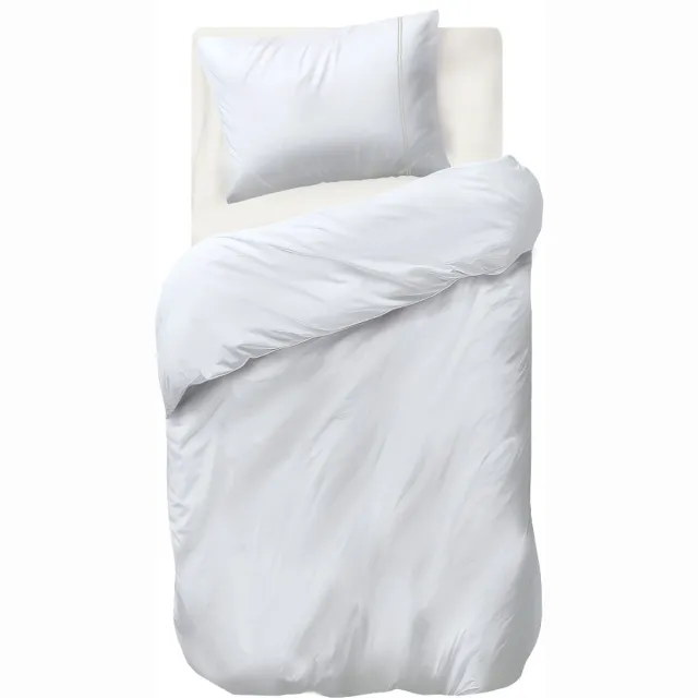 Auping Beige lines satin Dekbedovertrek - Eenpersoons 140 x 220 cm - Katoensatijn - Beige