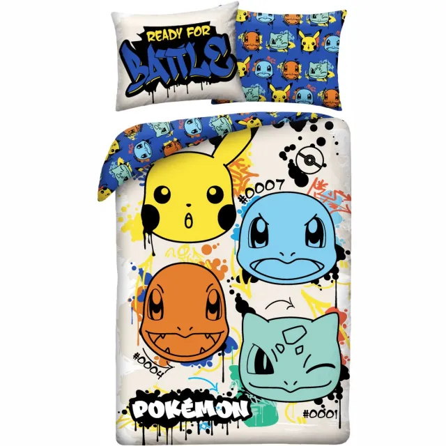 Pokémon Dekbedovertrek Graffiti Team - 140 x 200 + 70 x 90 cm - Polyester Multi