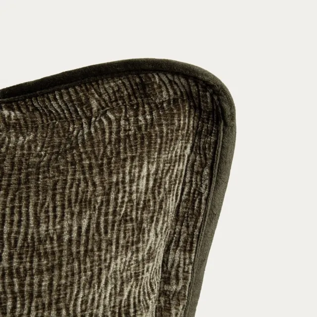 Homla Kussensloop | TENEBRA | groene chenille met decoratieve afwerking en golvende textuur | 45x45 cm | 783036