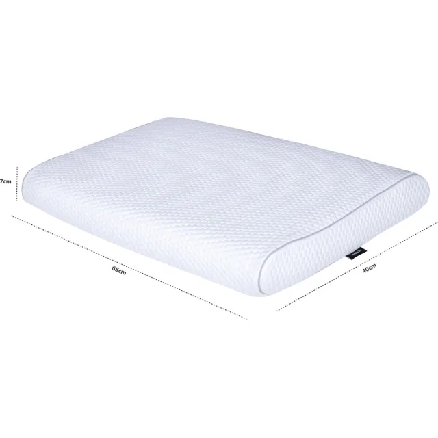 Mexx Premium - Buikslaap hoofdkussen - traagschuim - ventilerend - anti-allergie - 65 cm x 40 cm x 7 cm wit