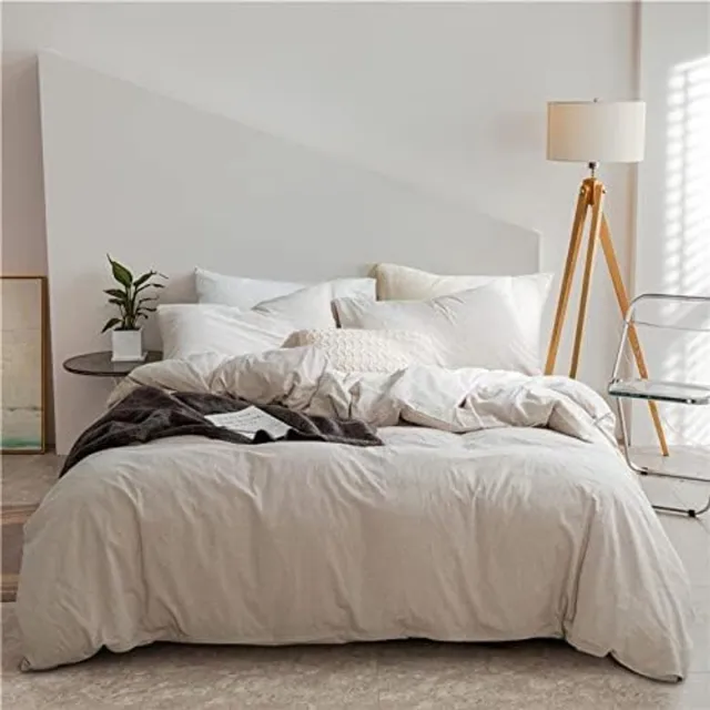 Unyqoos Beddengoedset van Zacht Microvezel met Unieke Kleurafstemming voor Optimaal Slaapcomfort beige