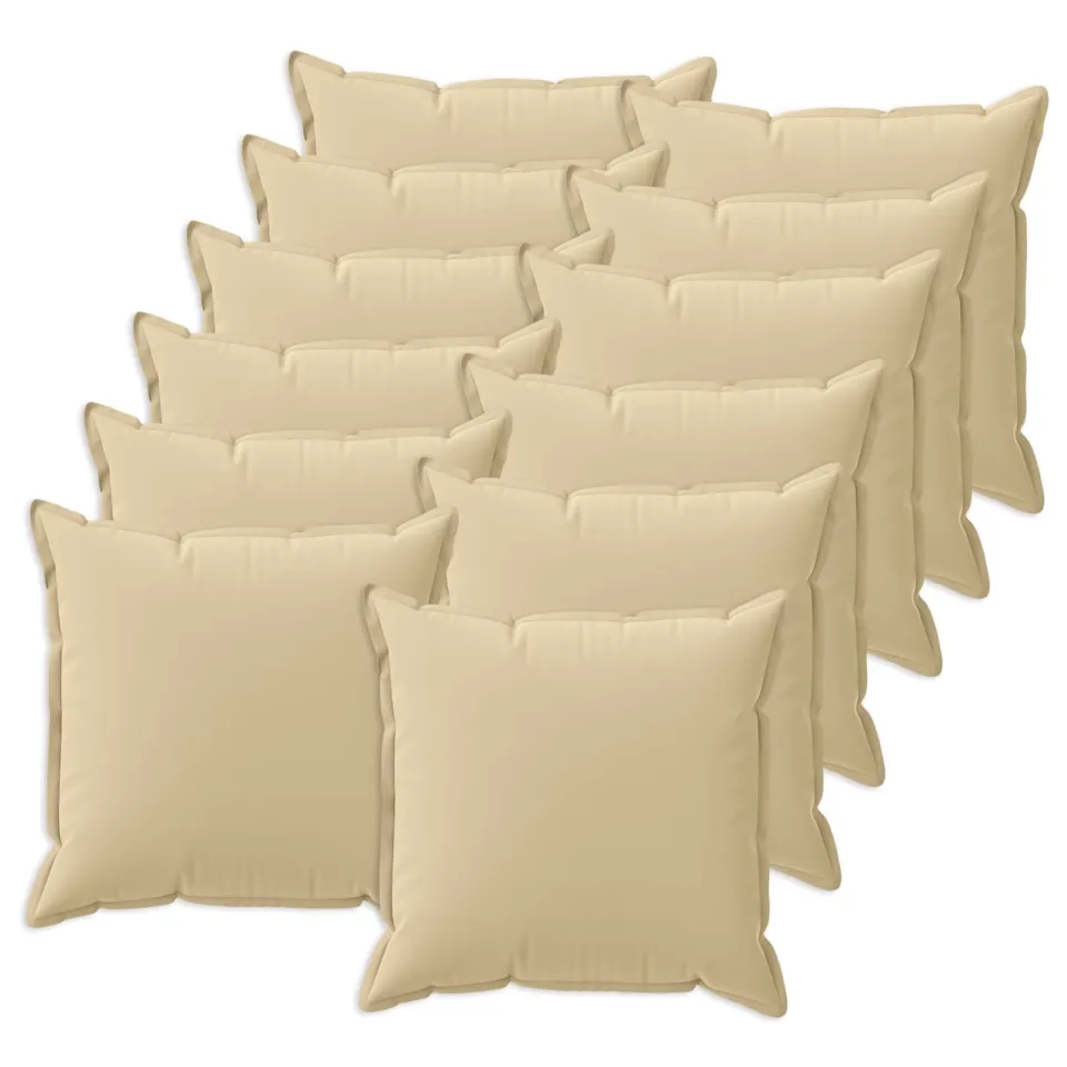 vidaXL Kussensloop 12 st HOUTEN Beige 40 x 40 cm Polyester, foto 3