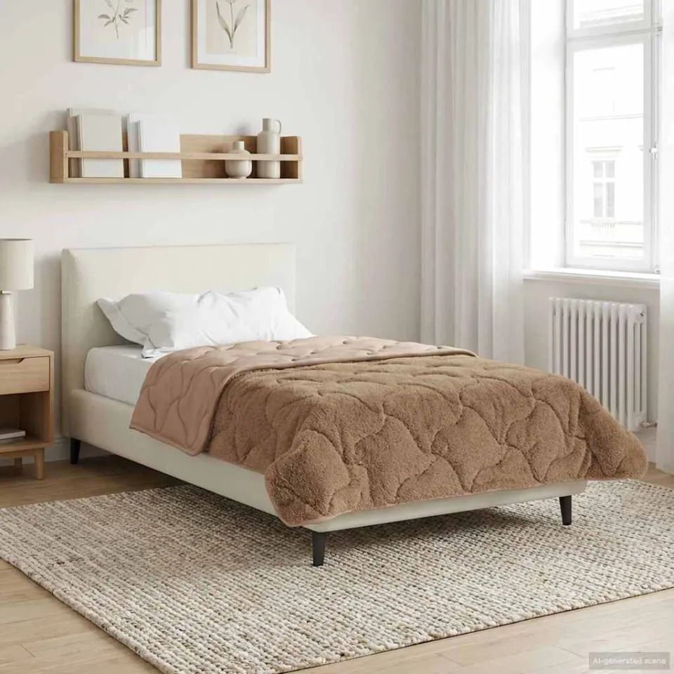 vidaXL Zomer Dekbed 140 x 220 cm Zomer Taupe Ademend, foto 4