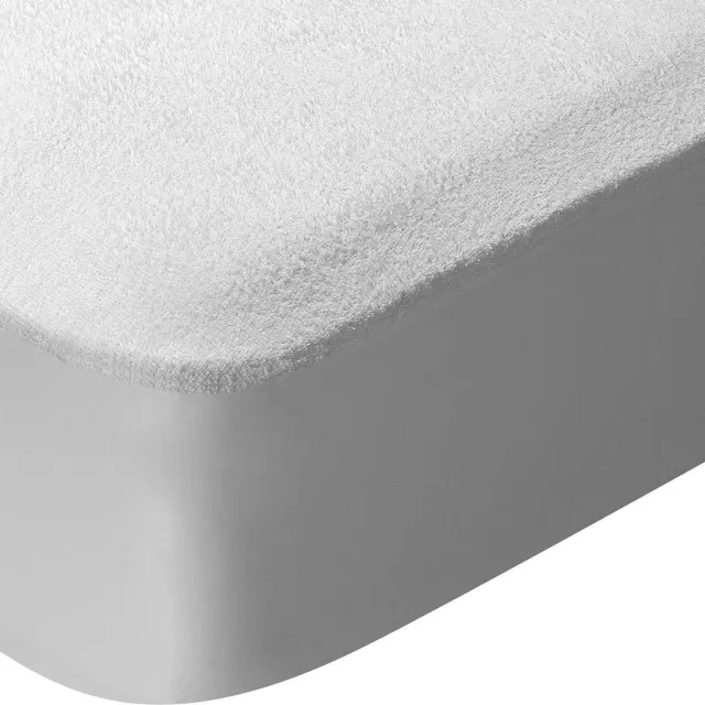 Famanu Waterdichte badstof matrasbeschermer 80x190/200 cm, ademend en absorberend, geschikt voor matrassen tot 32 cm hoogte