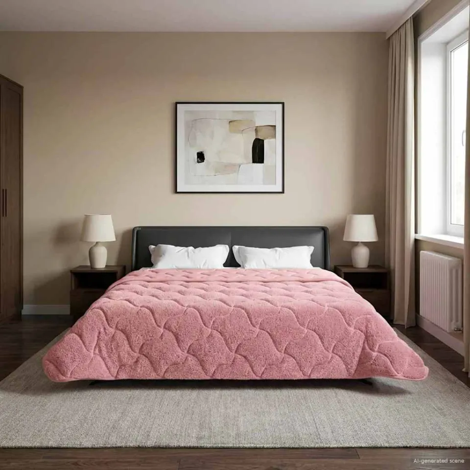 vidaXL Winter Dekbed 260 x 240 cm Winter roze, foto 4
