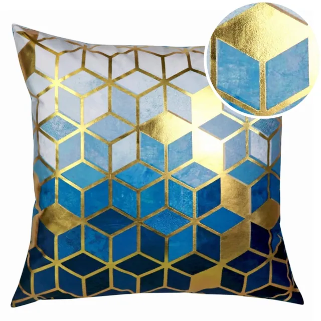 DOMAREX Decoratieve Kussenhoes Fluweel 40x40cm Glamour Ruit Glanzend