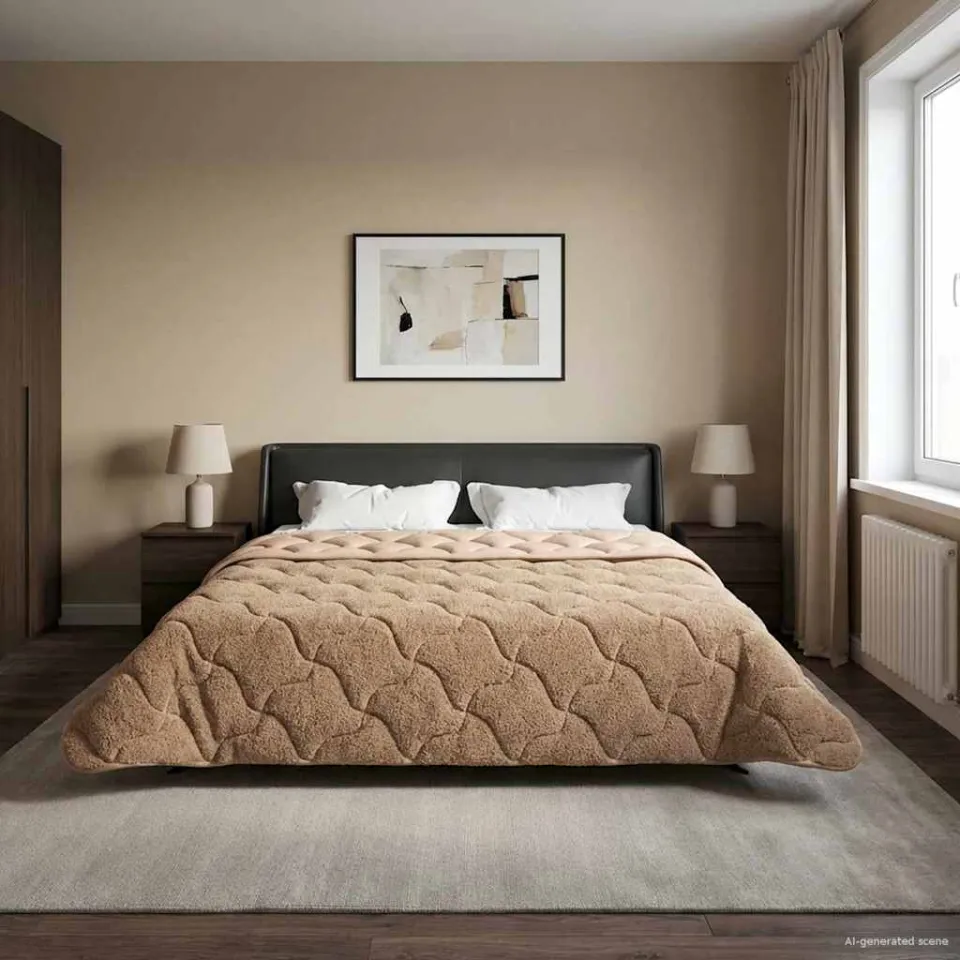 vidaXL Vol jaar dekbed 200 x 240 cm taupe, foto 4