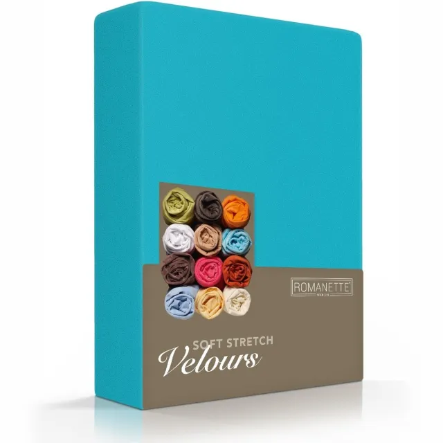 Romanette Luxe Hoeslaken Velours - Petrol