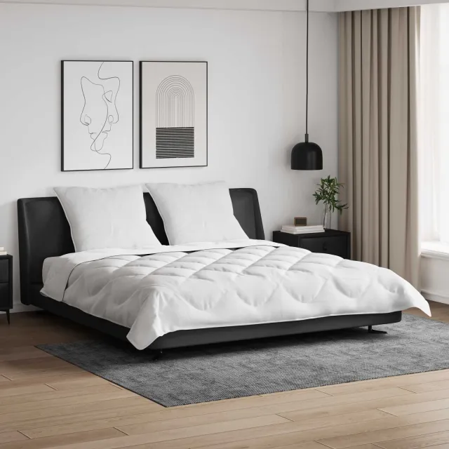 vidaXL Dekbedset met kussen 3 st Wit Microvezel
