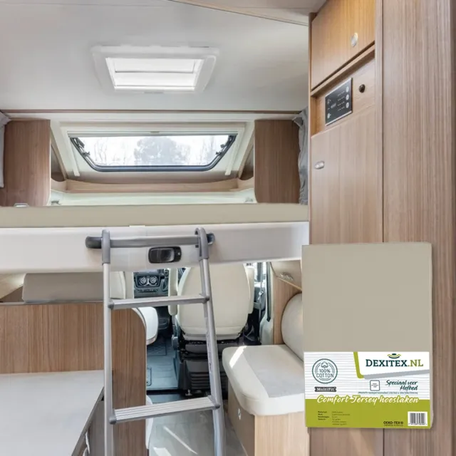 dexitex hefbed 1 x Hoeslaken Zandkleur /Geschikt voor Camper