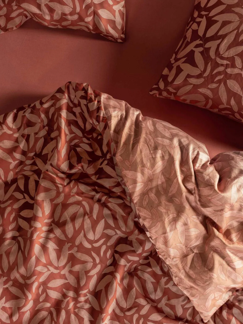 Essenza lyocell-katoenmix, 50% lyocell, 50% brushed katoen twill dekbedovertrek clea terracotta, foto 3