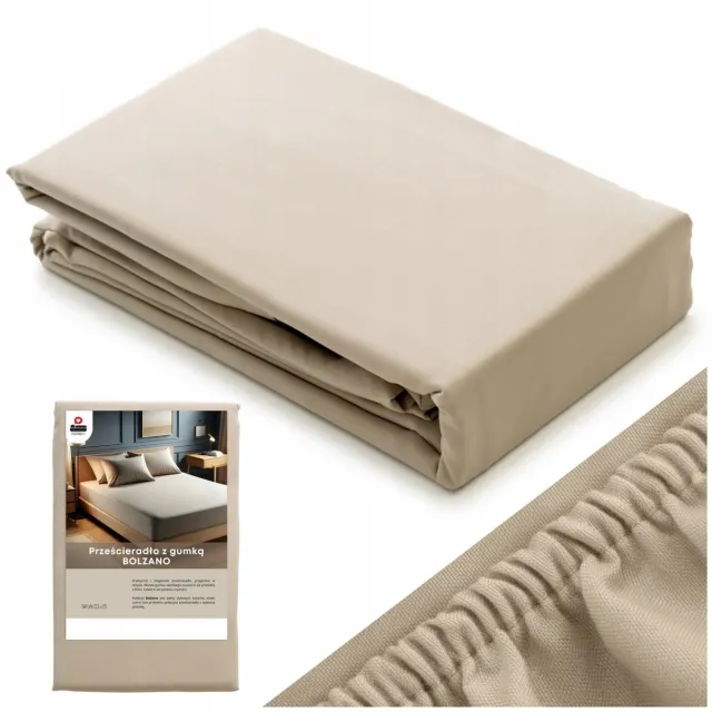 LOZKOHOLICY.PL Zacht katoenen hoeslaken 60x120 cm beige met elastiek