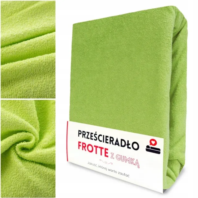 LOZKOHOLICY.PL Frotte hoeslaken met elastiek 70x140 cm - Zacht & Ademend Groen