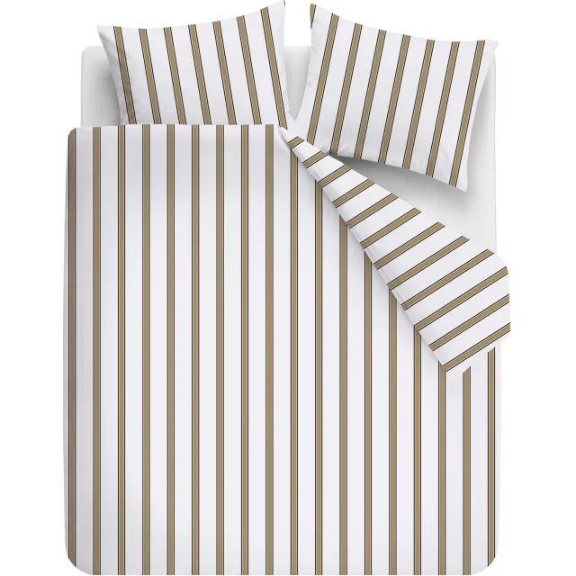 vtwonen Fun Stripe dekbedovertrek - Tweepersoons - 200 x 220 cm - Zand