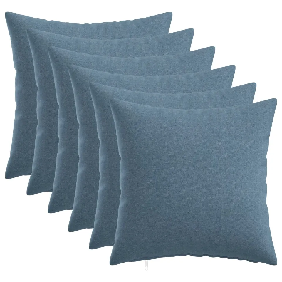 vidaXL Kussensloop 6 st HEERLEN Jeans Blauw 40 x 40 cm Stof, foto 3
