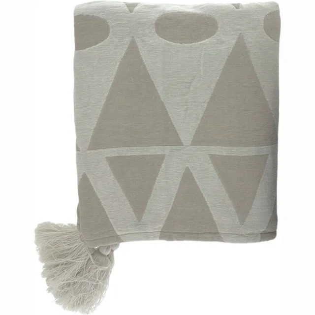 Home Society Plaid - Kleed - Earl - Polyester - 150x130cm - Beige - Creme