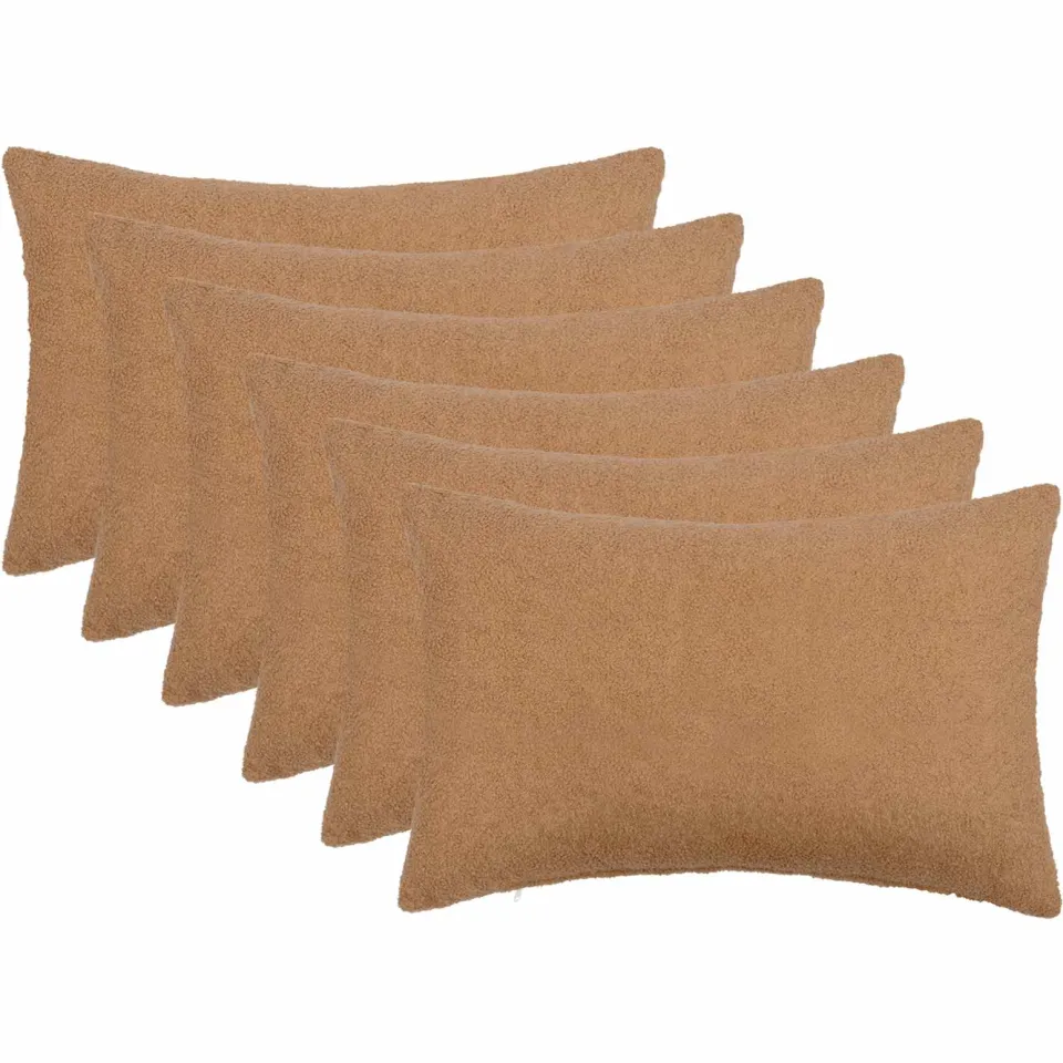 vidaXL Kussensloop 6 st HEERLEN Beige 50 x 75 cm Bouclé, foto 3
