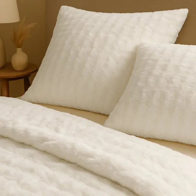 Zydante Dekbedovertrek Set - Dekbedhoes met 1 kussensloop - Rabbit Bubble - Off White