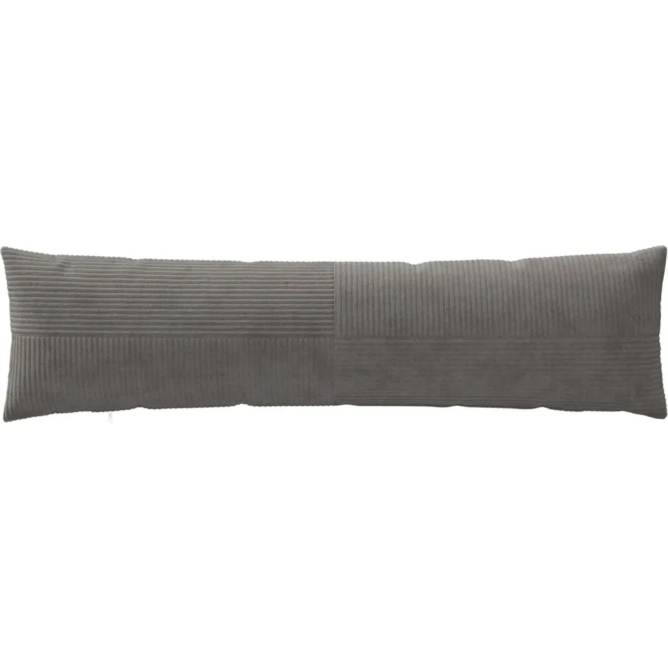 vidaXL Kussensloop 2 st ALMELO Donkergrijs 40 x 145 cm corduroy