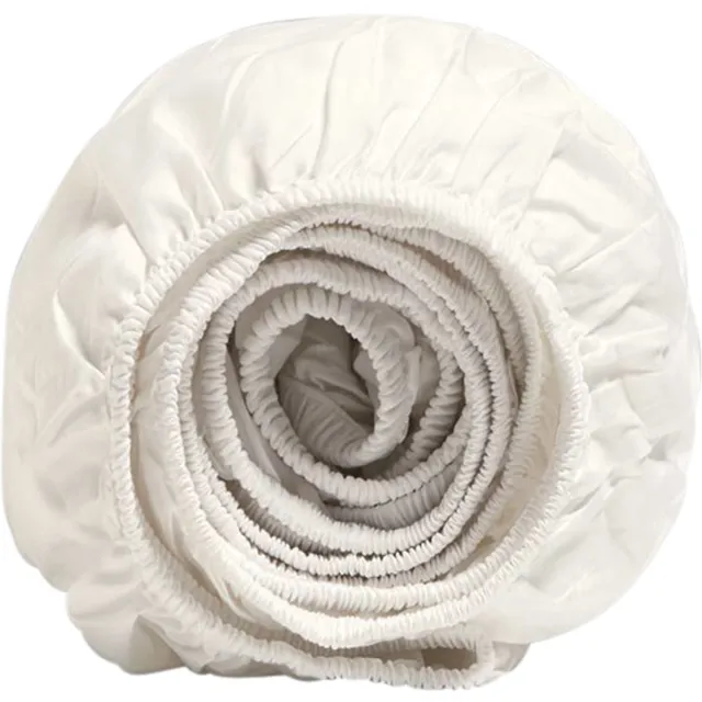 Yumeko hoeslaken topper katoensatijn warm wit 140x200x10 - Bio, eco & fairtrade