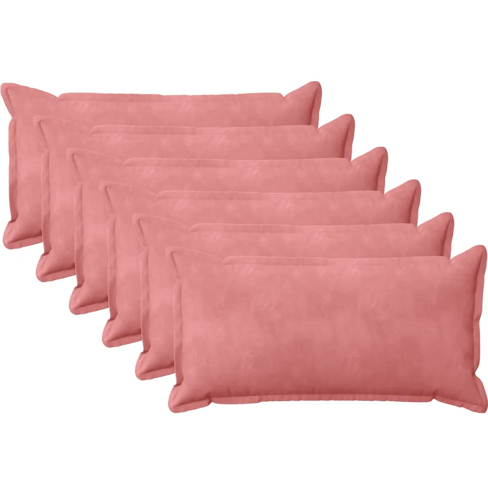vidaXL Kussensloop 6 st HOUTEN Roze 40 x 70 cm Fluweel, foto 3