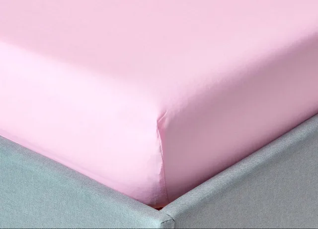 Homescapes Hoeslaken 90x190 cm – Roze – 100% Egyptisch Perkal Katoen – 200 TC – Extra Diep 46 cm