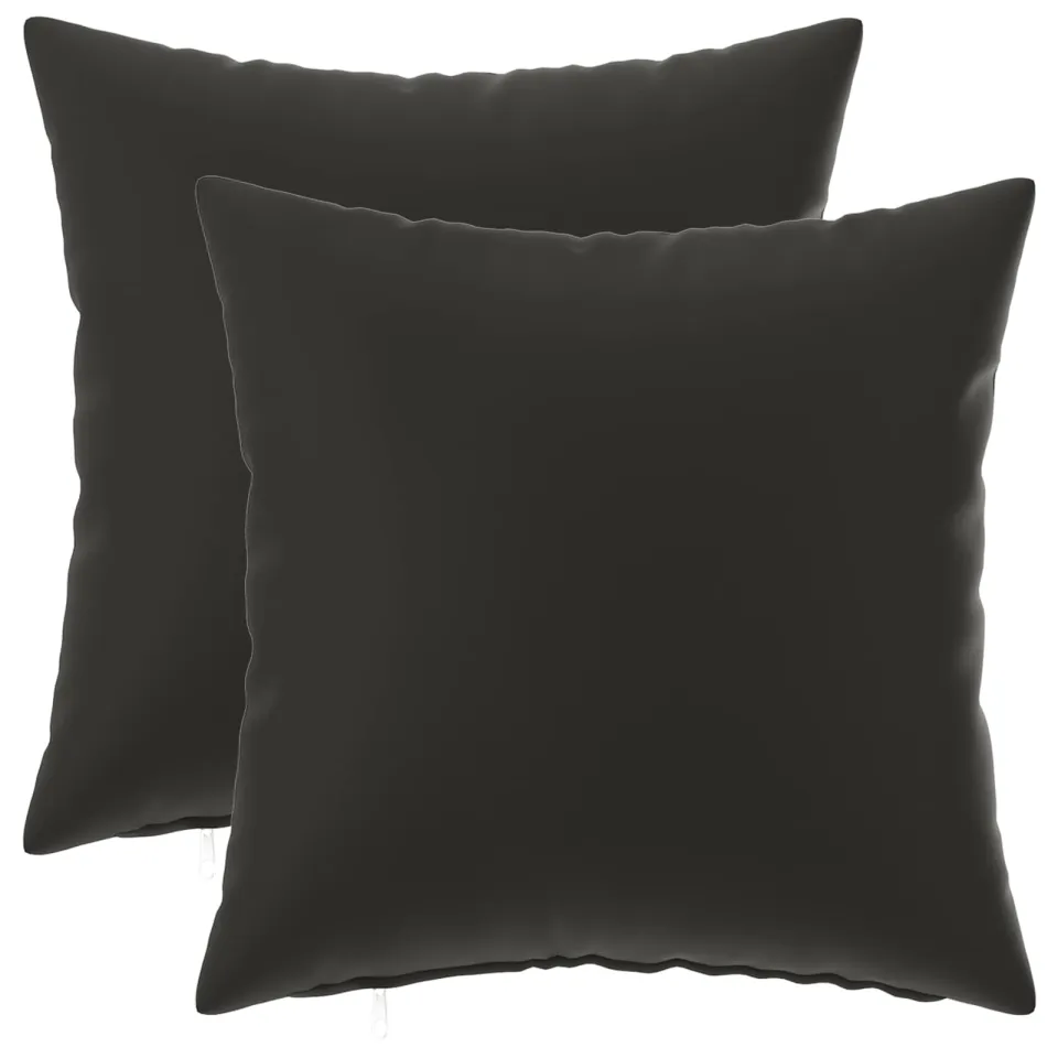 vidaXL Kussensloop 2 st HEERLEN Zwart 45 x 45 cm Polyester