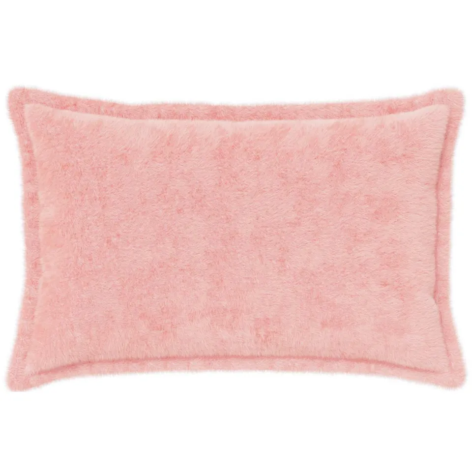 vidaXL Kussensloop 2 st HOUTEN Roze 50 x 75 cm Nep Konijnenbont
