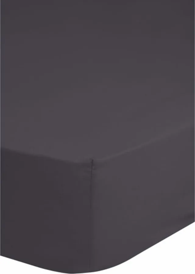 Good Morning hoeslaken effen kleur - 1 persoons 80x200 cm - Antraciet - 100% Katoen renforce