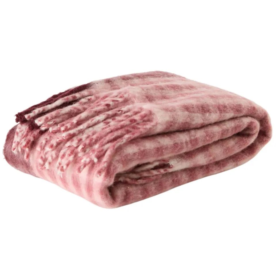 NOUS Living Jade geruite plaid roze crème, foto 4