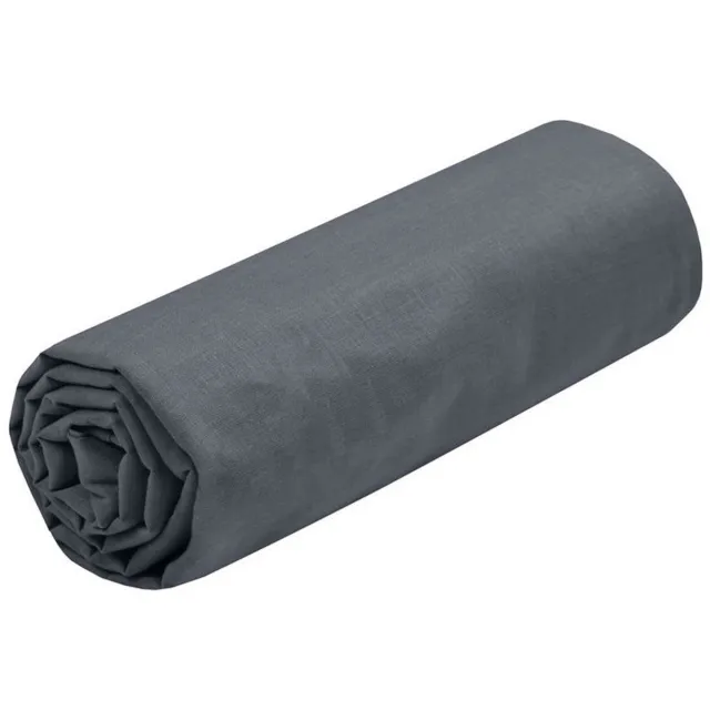 Stof Textiles Hoeslaken Eden - 2-persoons - 160 x 200 cm - donkergrijs - hotelkwaliteit - ademend katoen - 30 cm matrasdikte Dark grey