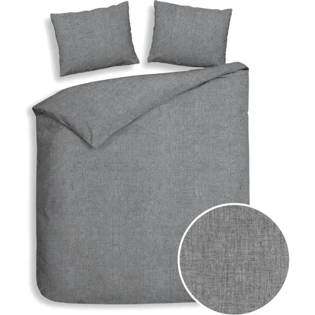 Heckett & Lane Franela - Flanel - Dekbedovertrek - Dark Grey, foto 2