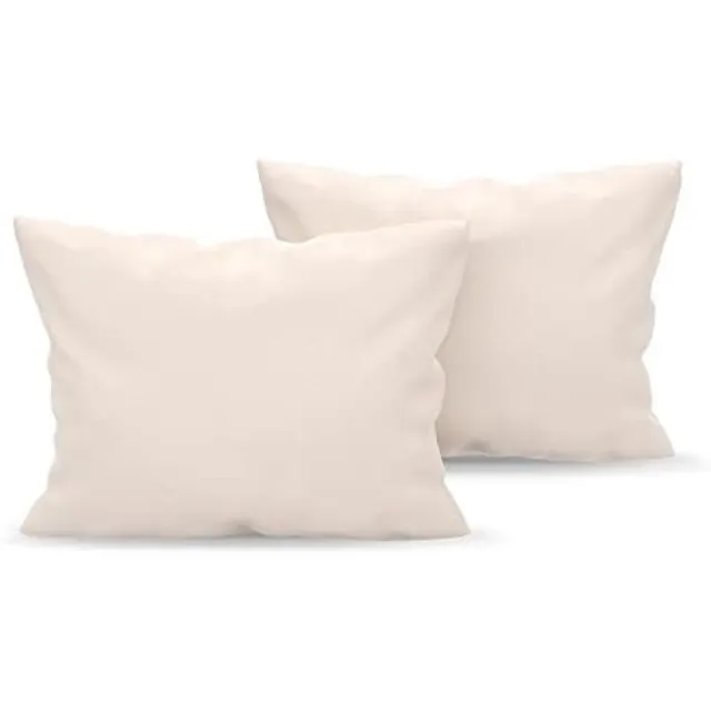 PromoHome Kussensloop Set van 2 Stuks - 50x80 cm - Beige Microvezel - Hypoallergeen - Wasbaar tot 60°C - Drogerbestendig - Anti-Rimpel