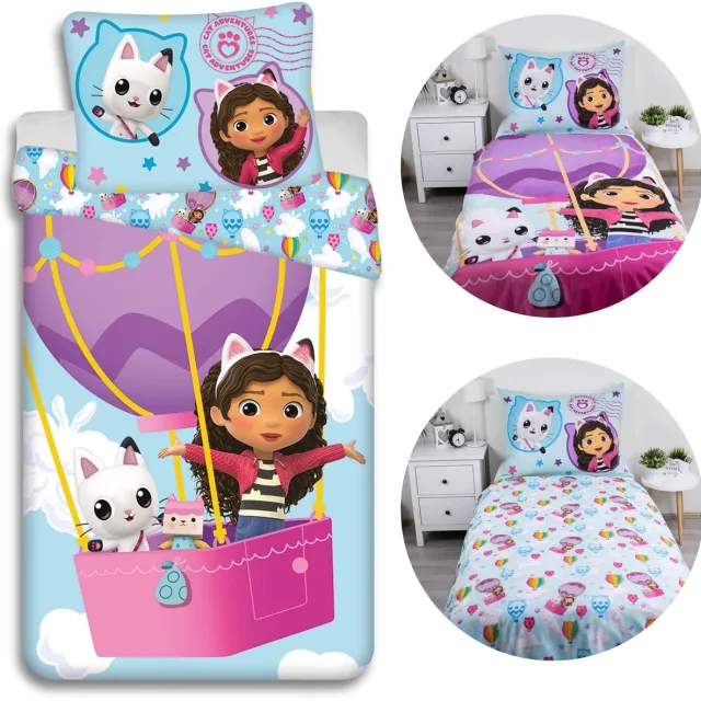 Disney Gabby's Dollhouse Katoenen dubbelzijdig kinderbeddengoed, voor meisjes, ritssluiting, 100% katoen, 140x200cm OEKO-TEX