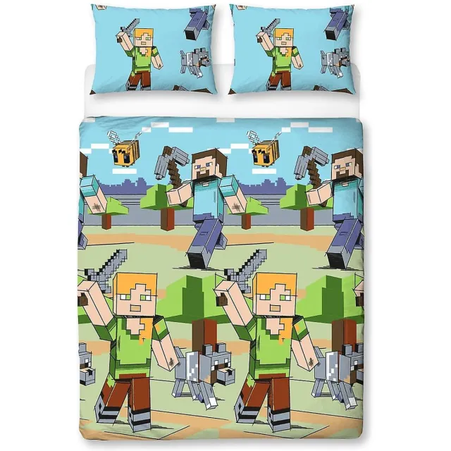 Minecraft Adventures Dekbedovertrek - Microvezel - Omkeerbaar - Inclusief Kussenslopen multi colour