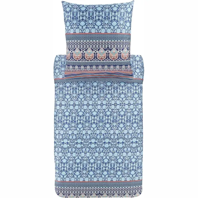 Bassetti Mira Katoen Satijn Dekbedovertrek Set Blauw 155x220cm + Kussensloop