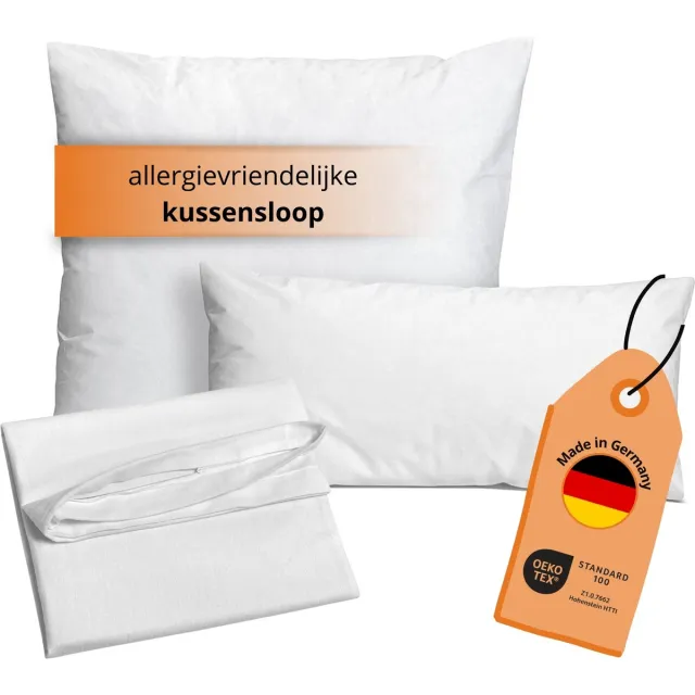 Sleepling Evolon encasing - kussensloop 40x145 cm - allergievriendelijke hoes voor zijslaperkussen - kussenbeschermer tegen mijten en huisstof - wasbaar op 95 graden, kookvast - Made in Germany - 40 x 145 cm - wit